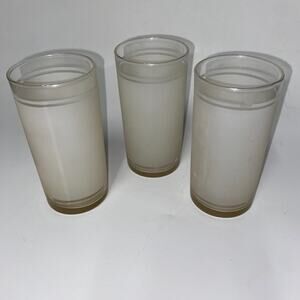 Set Of 3 Vintage Federal Tumblers Frosted Glasses 4.5"
